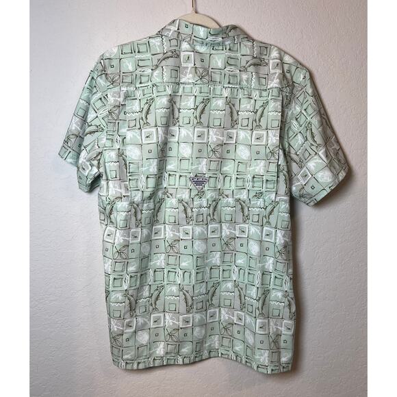 Men's Columbia PFG Mint Green and Gray Short Sleeve Fishing Shirt Size M NEW - Picture 8 of 8